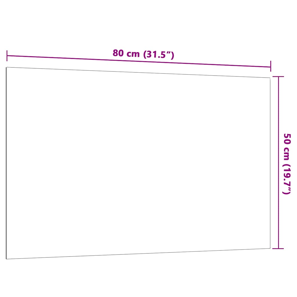 Wall-mounted Magnetic Board White 80x50 cm Tempered Glass