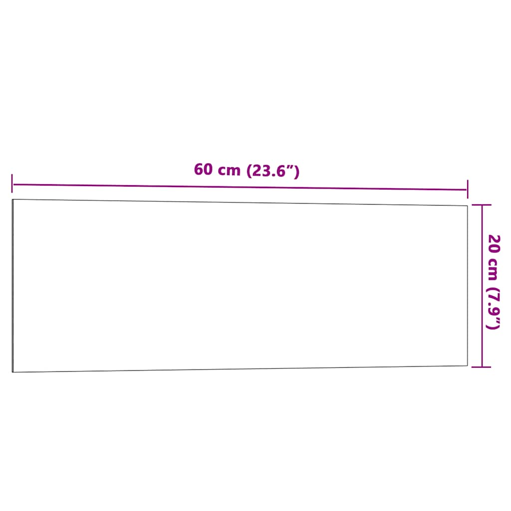 Wall-mounted Magnetic Board White 60x20 cm Tempered Glass