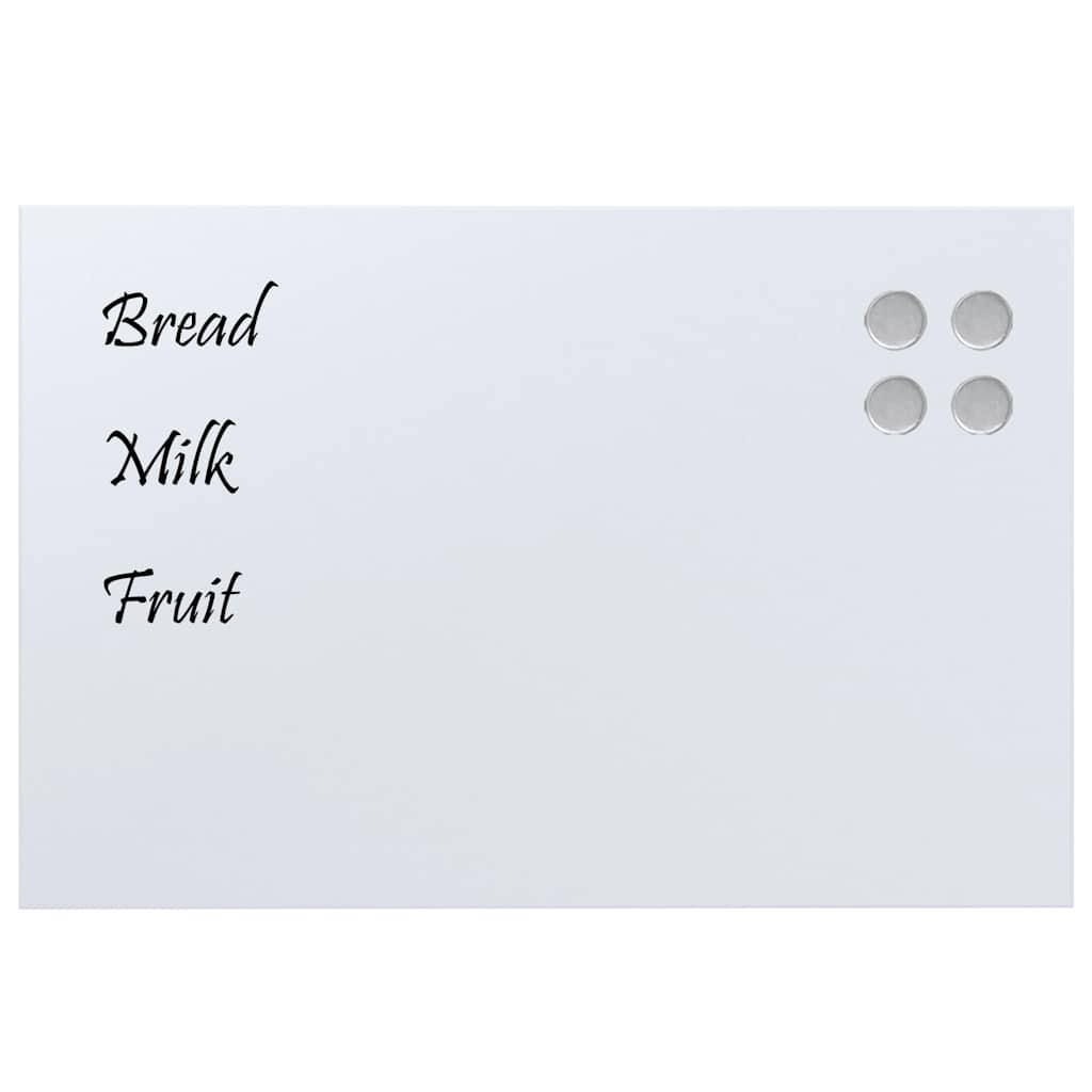 Wall-mounted Magnetic Board White 60x40 cm Tempered Glass