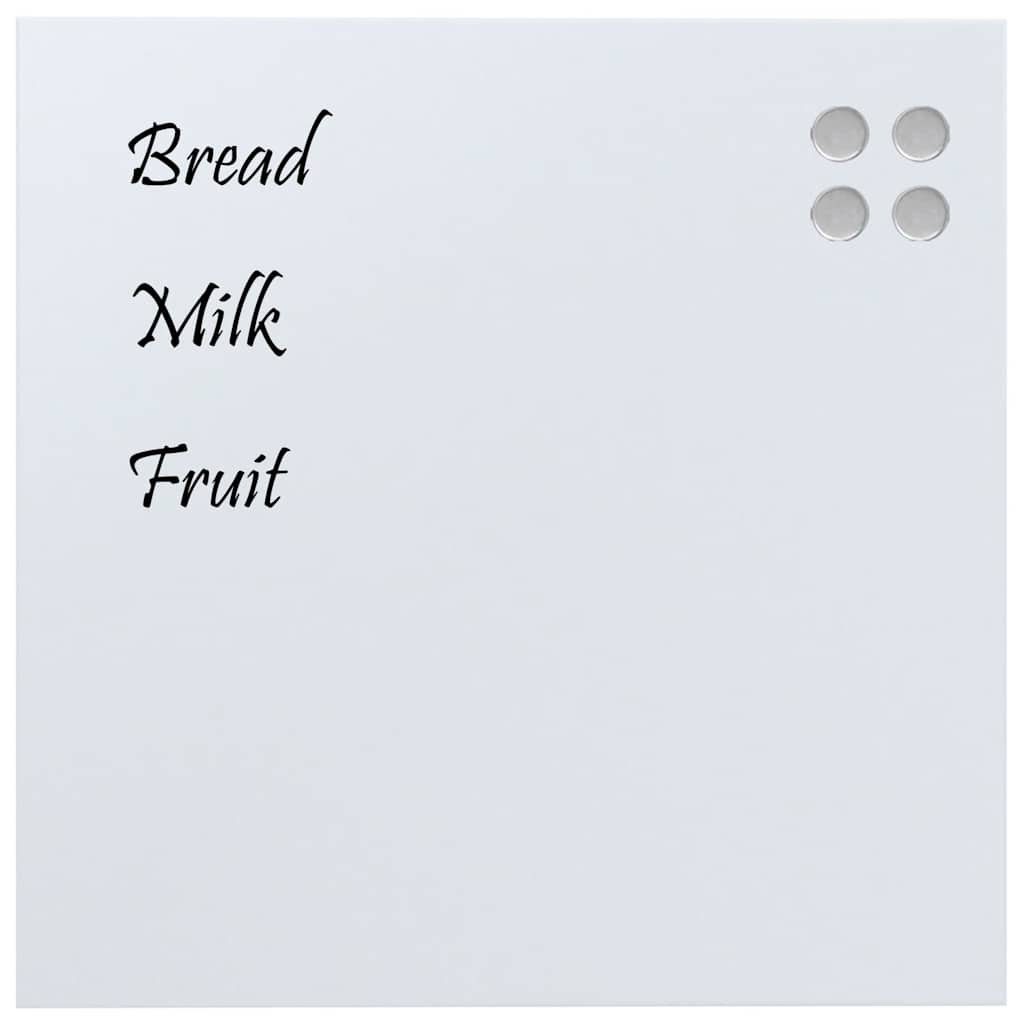 Wall-mounted Magnetic Board White 60x60 cm Tempered Glass