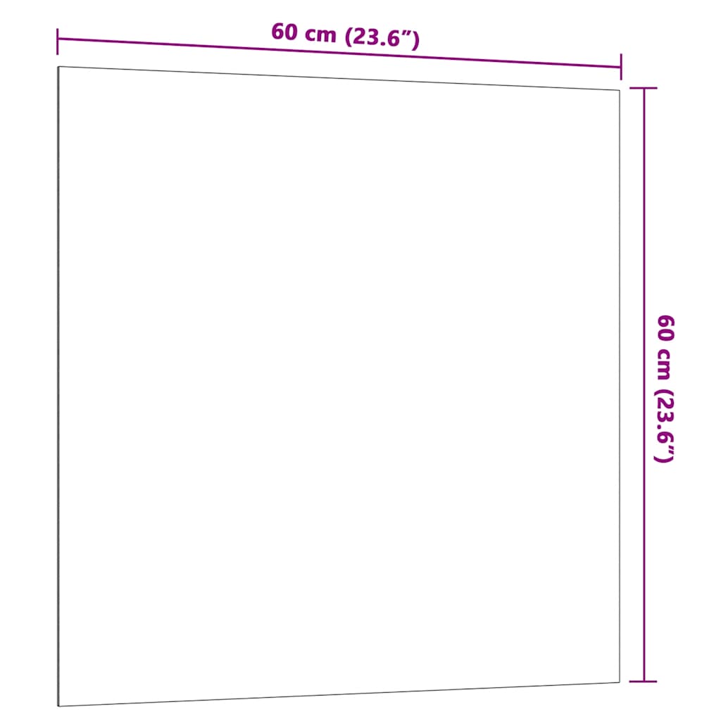 Wall-mounted Magnetic Board White 60x60 cm Tempered Glass