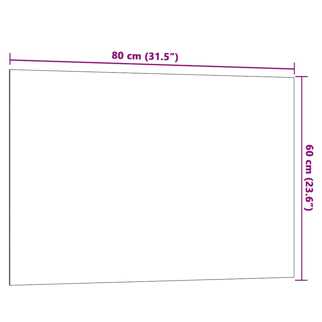 Wall-mounted Magnetic Board White 80x60 cm Tempered Glass