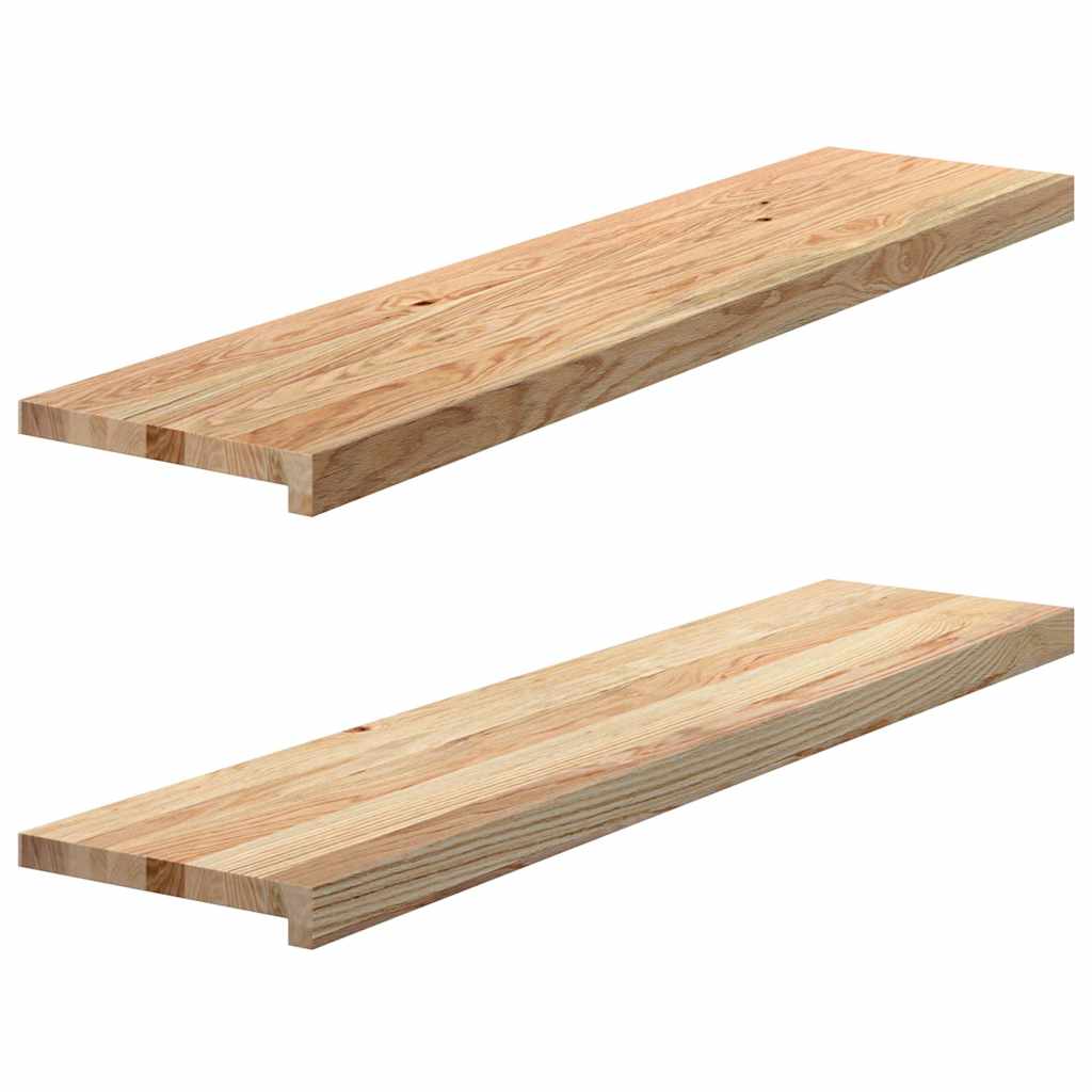 Window Sills 2 pcs Untreated 110x25x2 cm Solid Wood Oak