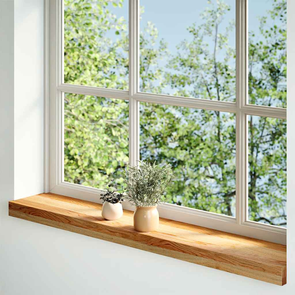 Window Sills 2 pcs Light Brown 90x15x2 cm Solid Wood Oak