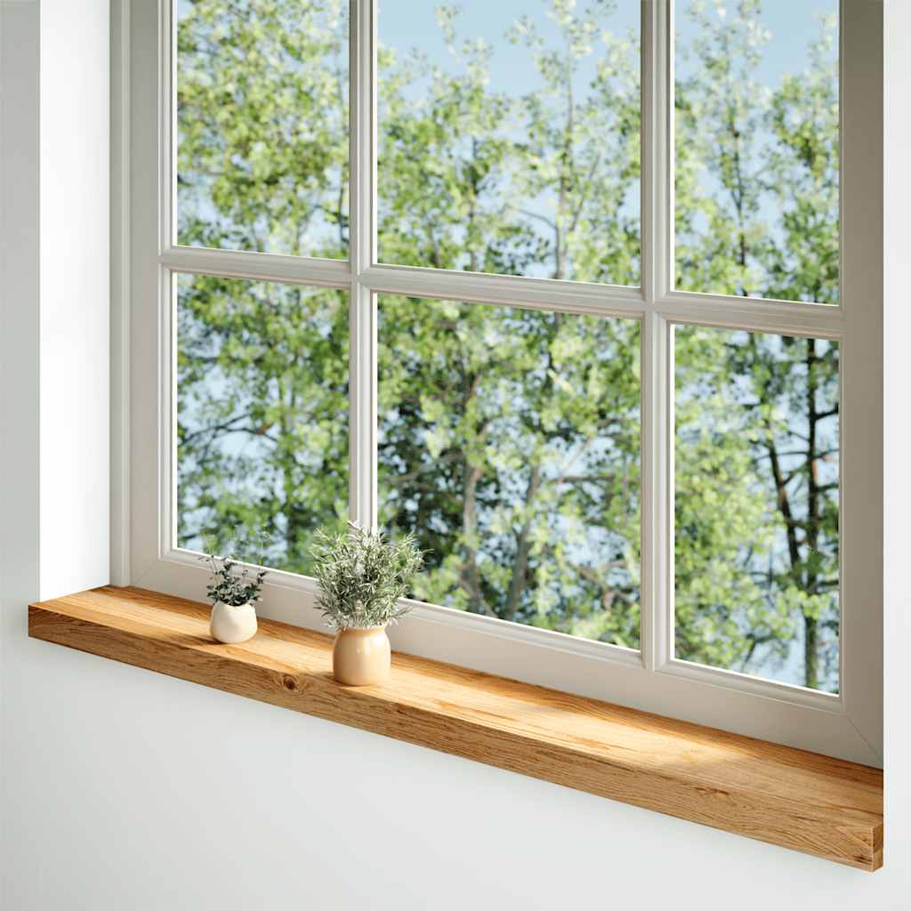 Window Sills 2 pcs Light Brown 110x15x2 cm Solid Wood Oak