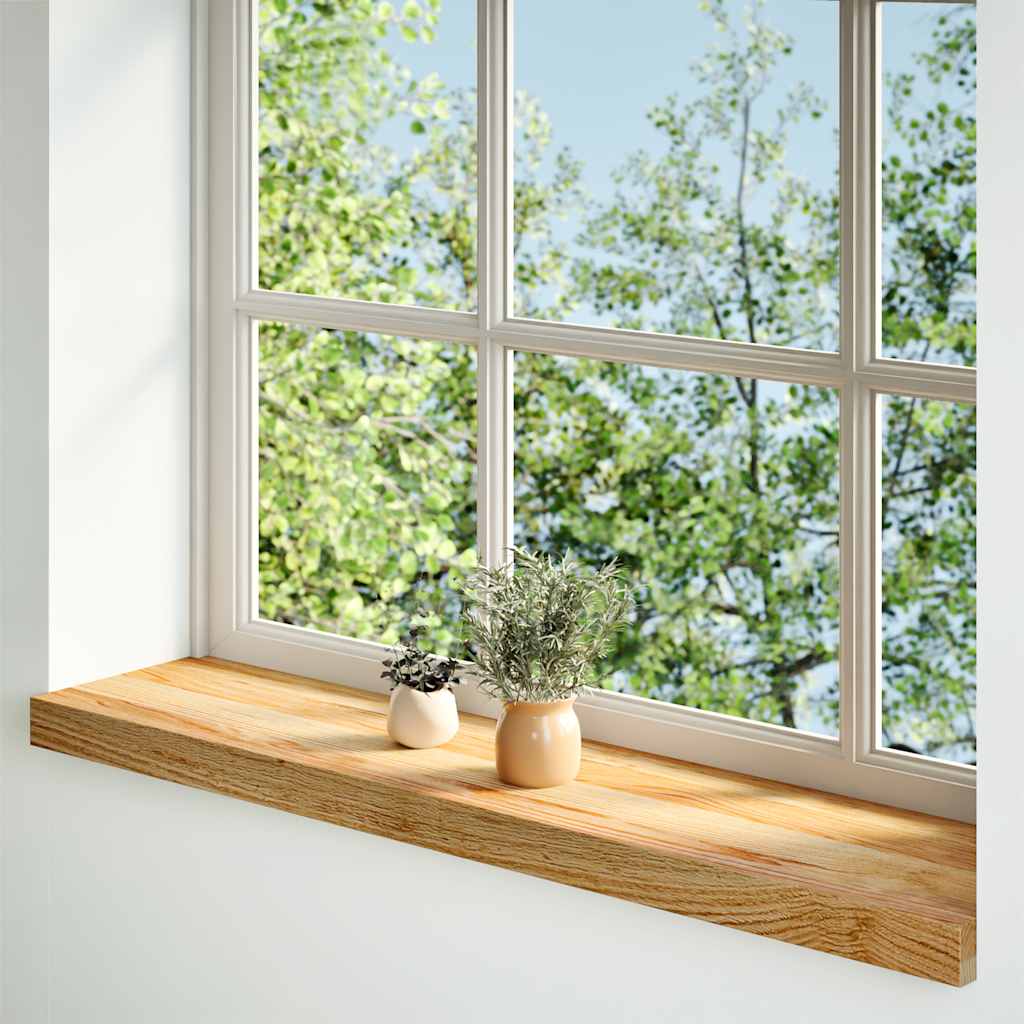 Window Sills 2 pcs Light Brown 80x20x2 cm Solid Wood Oak