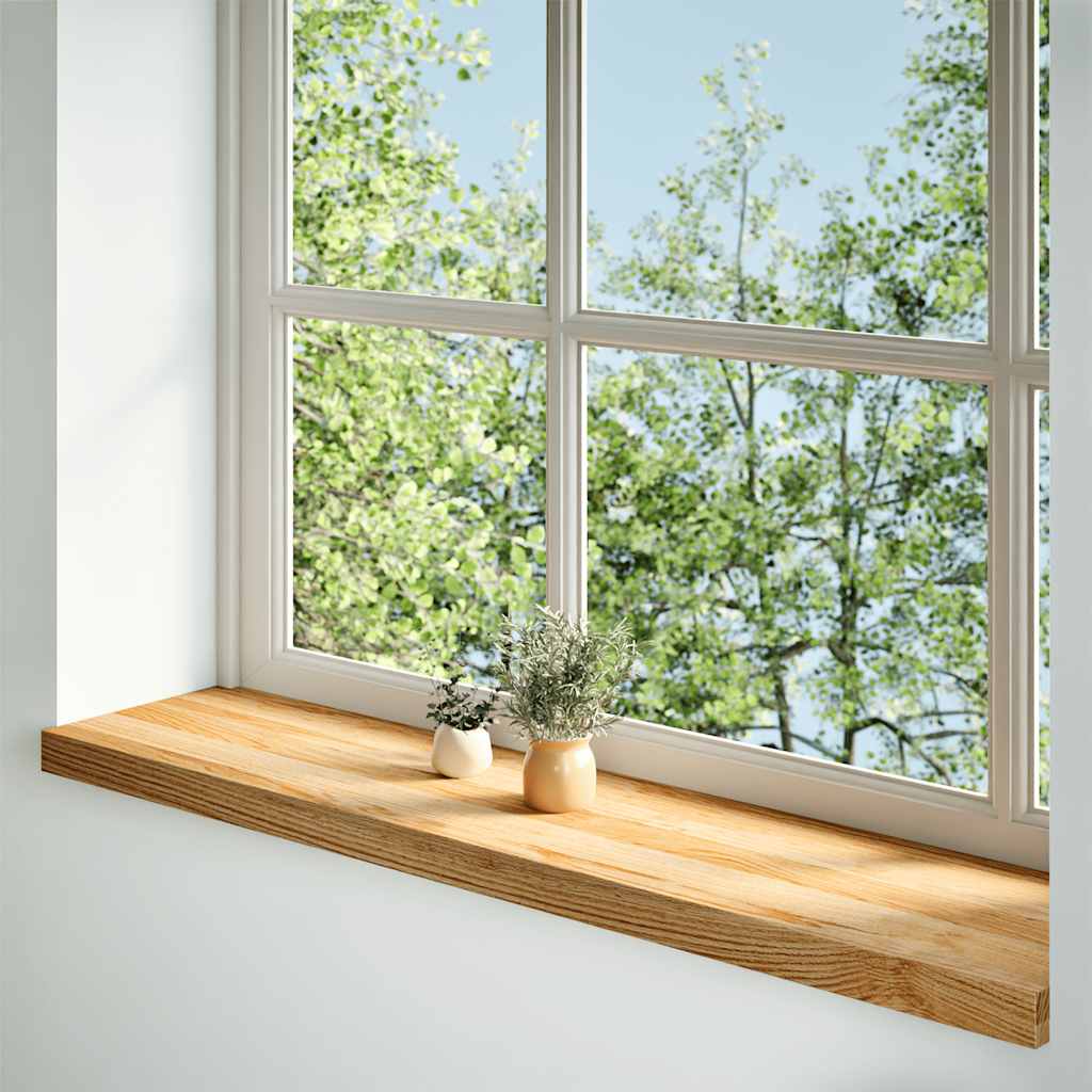 Window Sills 2 pcs Light Brown 100x25x2 cm Solid Wood Oak