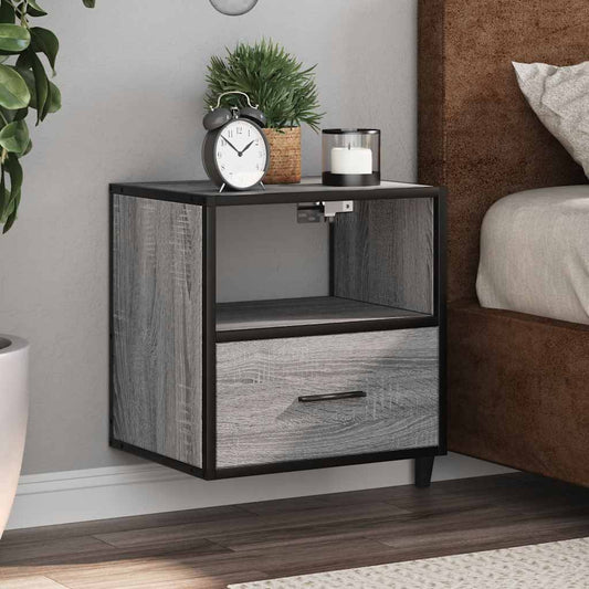 Wall-mounted Bedside Cabinets 2 pcs Grey Sonoma 40x31x39.5 cm