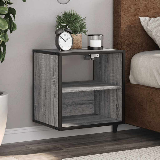 Wall-mounted Bedside Cabinets 2 pcs Grey Sonoma 40x31x39.5 cm