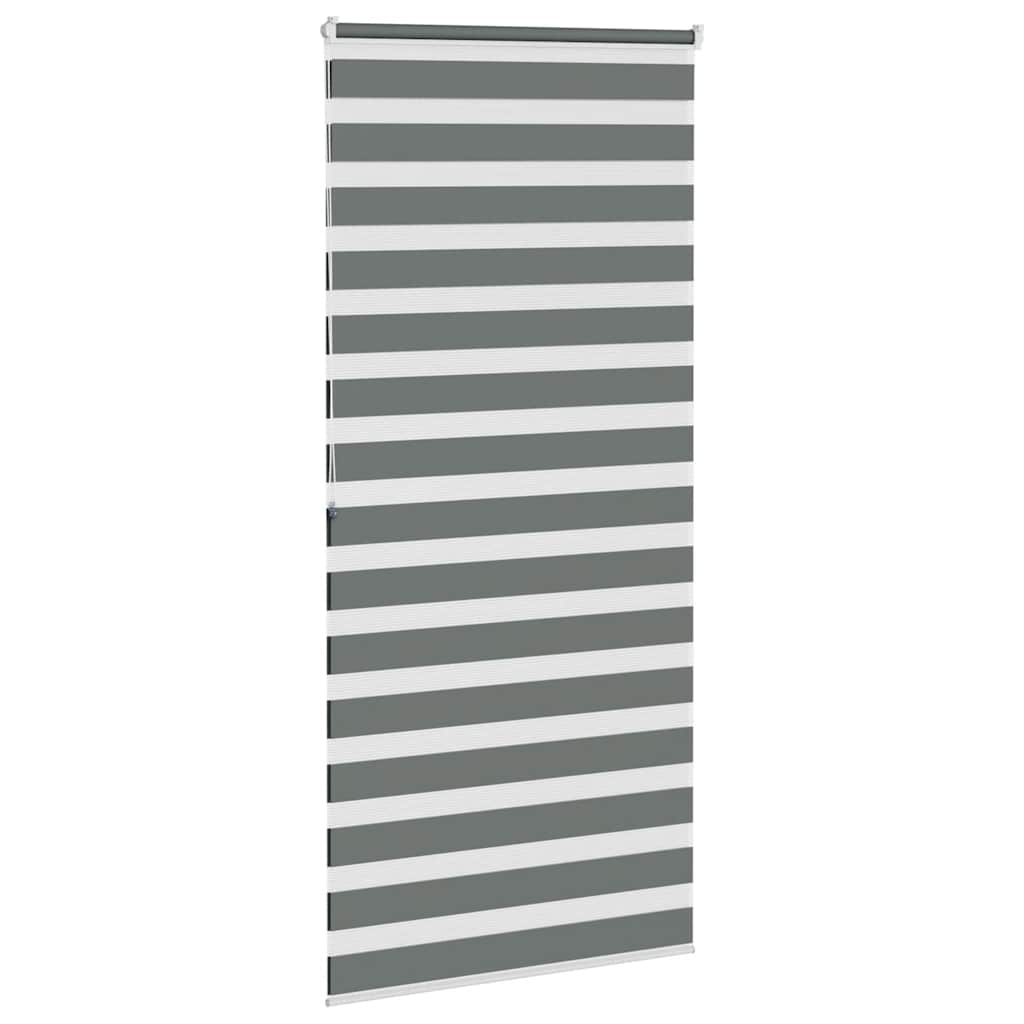 Zebra Blind Dark Grey 100x200 cm Fabric Width 95.9 cm Polyester