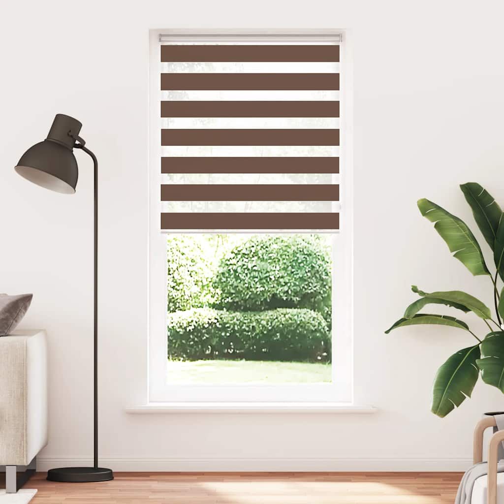 Zebra Blind Brown 95x230 cm Fabric Width 90.9 cm Polyester