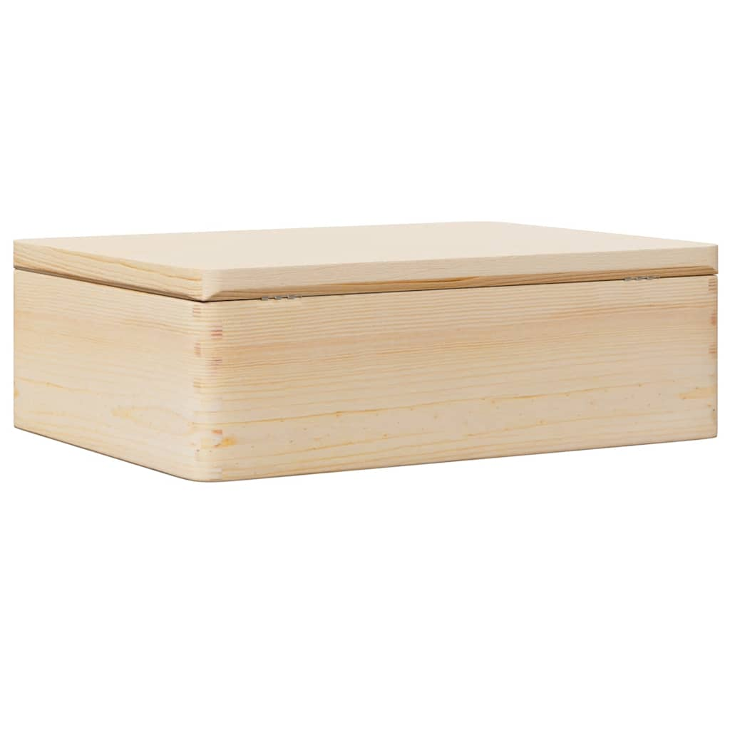 Wooden Box with Lid 40x30x13 cm Solid Wood Pine