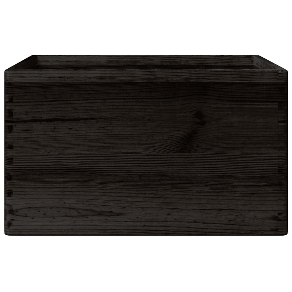 Wooden Box with Handles Black 40x30x23 cm Solid Wood Pine