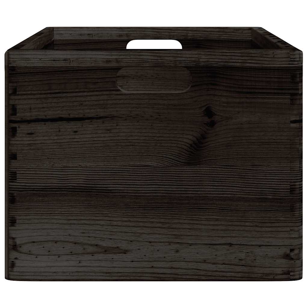 Wooden Box with Handles Black 40x30x23 cm Solid Wood Pine