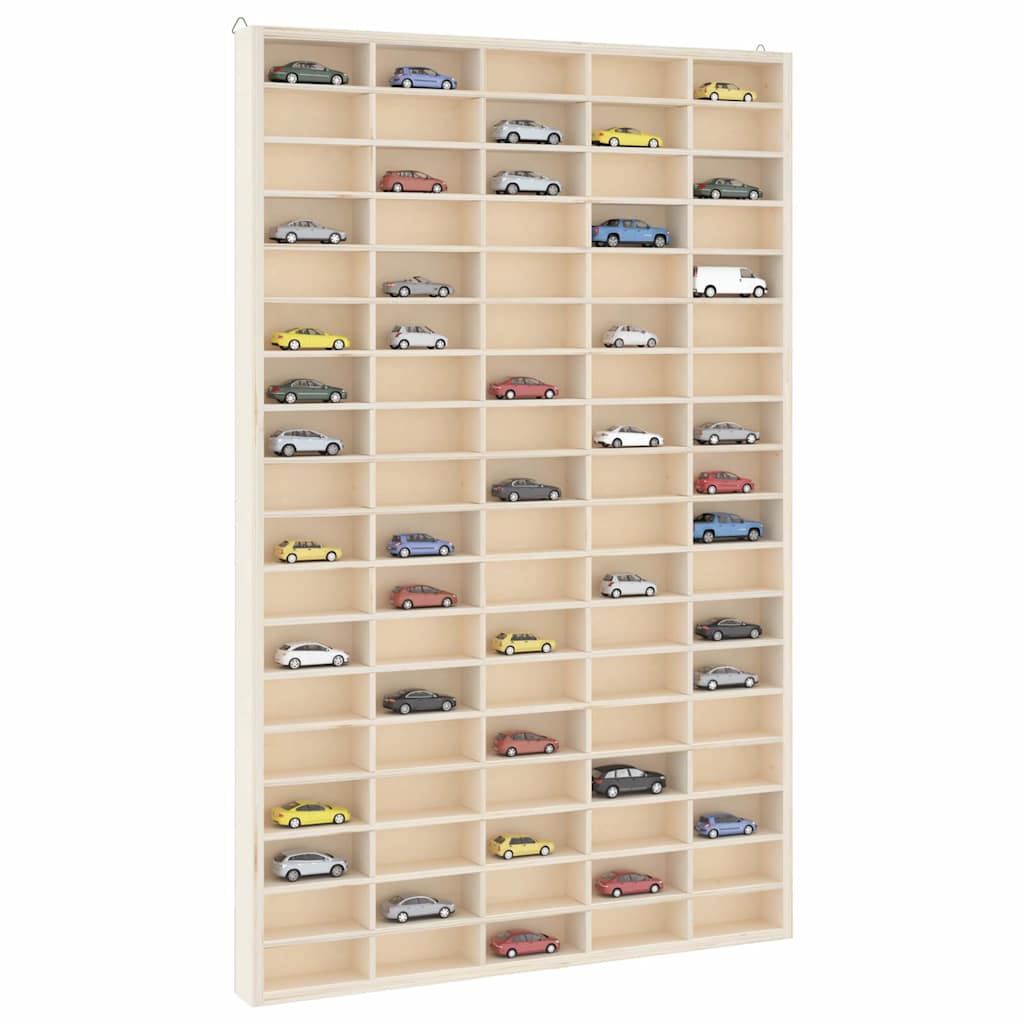 Wooden Collector's Display Case with 90 Compartments 50.5x4.5x79cm