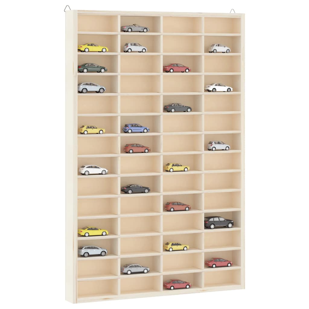 Wooden Collector's Display Case with 56 Compartments 40x4.5x60cm