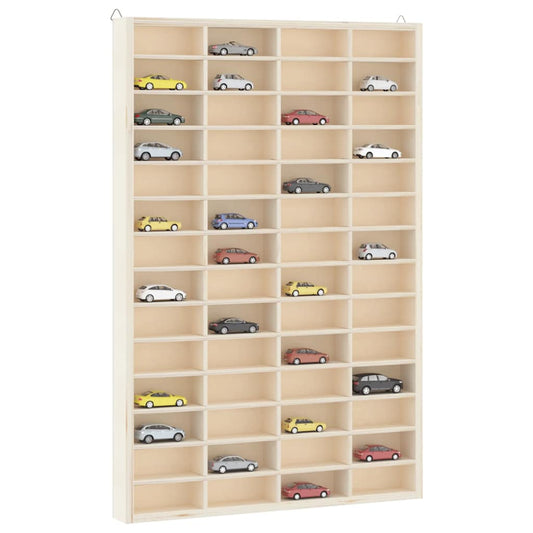 Wooden Collector's Display Case with 56 Compartments 40x4.5x60cm