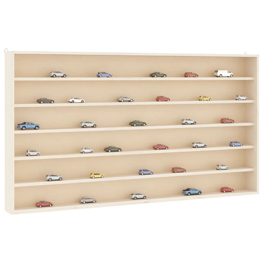 Wooden Collector's Display Case with 6 Shelves 80x8.5x55cm