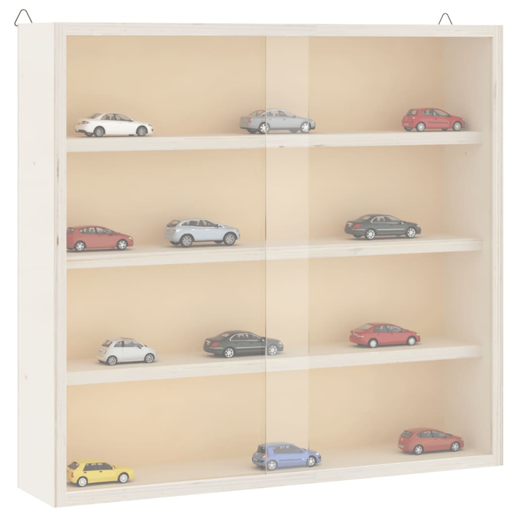 Wooden Collector's Display Case with Doors 40x8.5x37cm