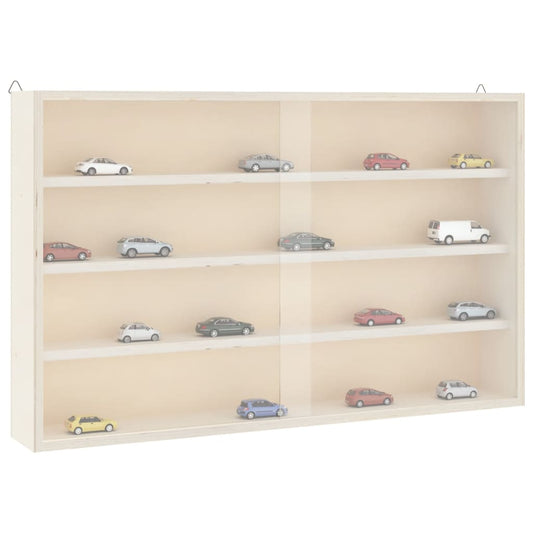 Wooden Collector's Display Case with Doors 60x8.5x37cm