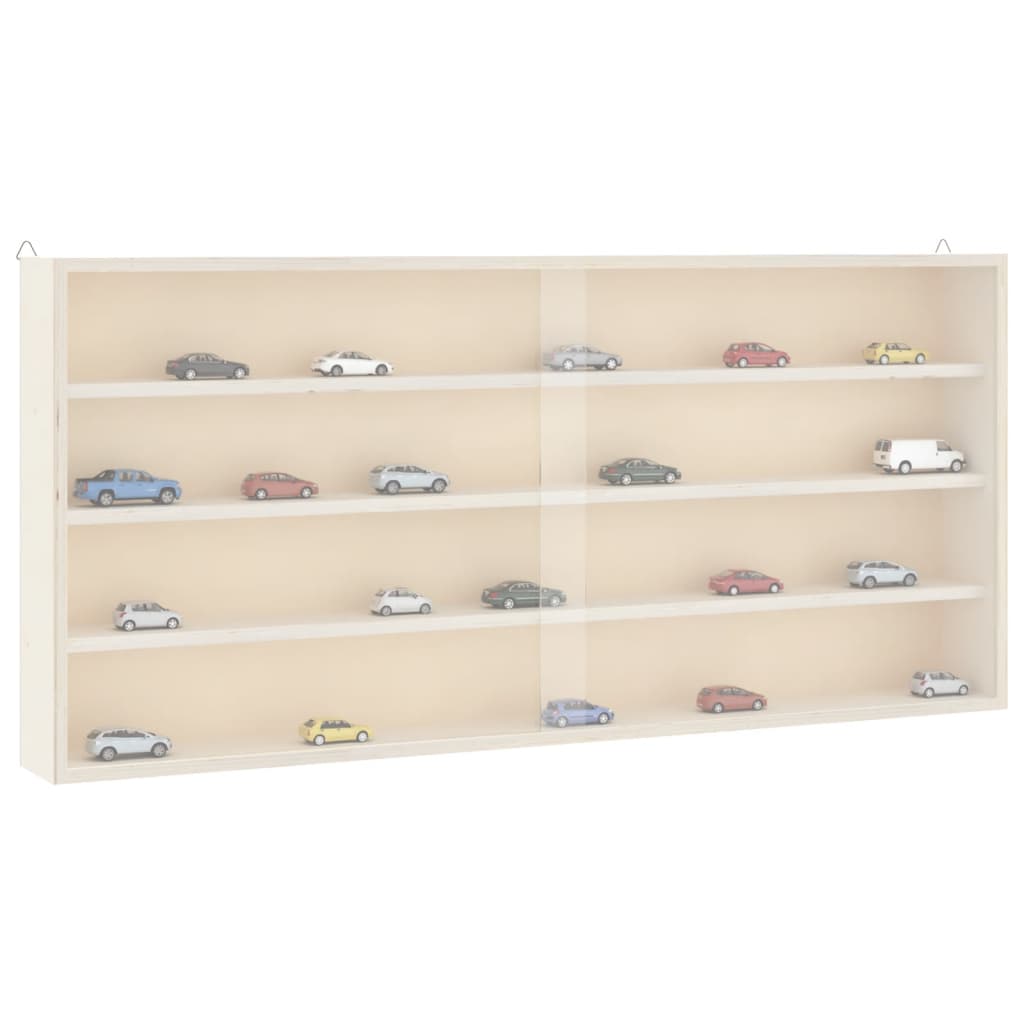 Wooden Collector's Display Case with Doors 80x8.5x37cm