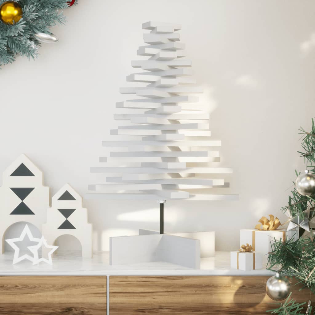 Wooden Christmas Tree for Decoration White 80 cm Solid Wood Pine