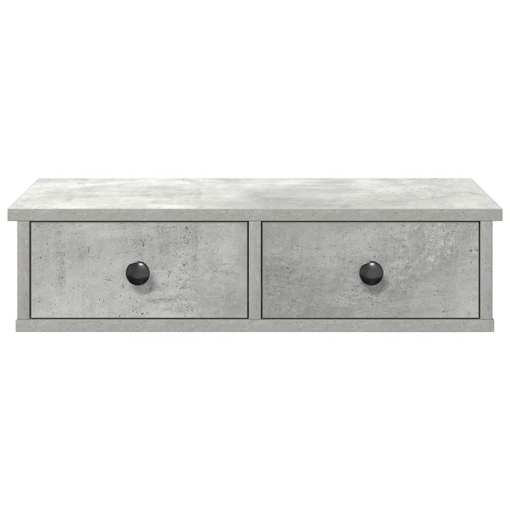 Wall Shelf with Drawers Concrete Grey 60x25x15 cm Engineered Wood