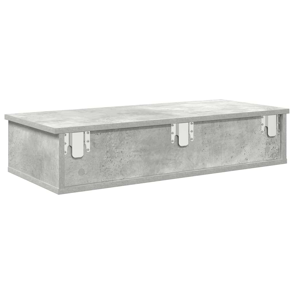 Wall Shelf with Drawers Concrete Grey 80x31x17 cm Engineered Wood