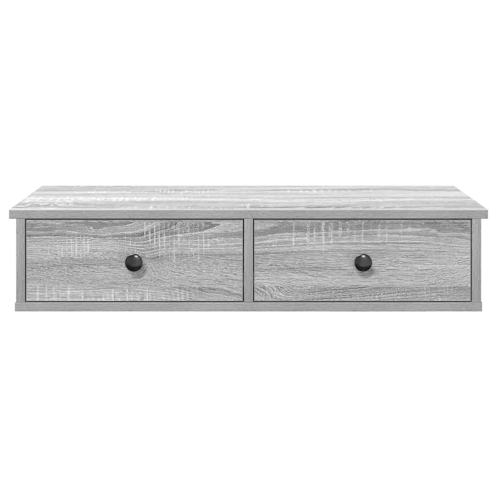 Wall Shelf with Drawers Grey Sonoma 80x31x17 cm Engineered Wood