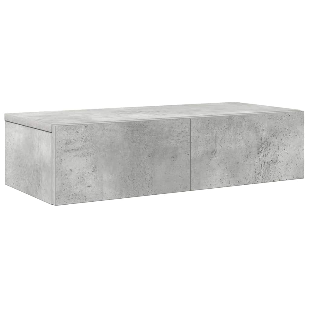 Wall Shelf with Drawers Concrete Grey 60x26.5x15 cm Engineered Wood