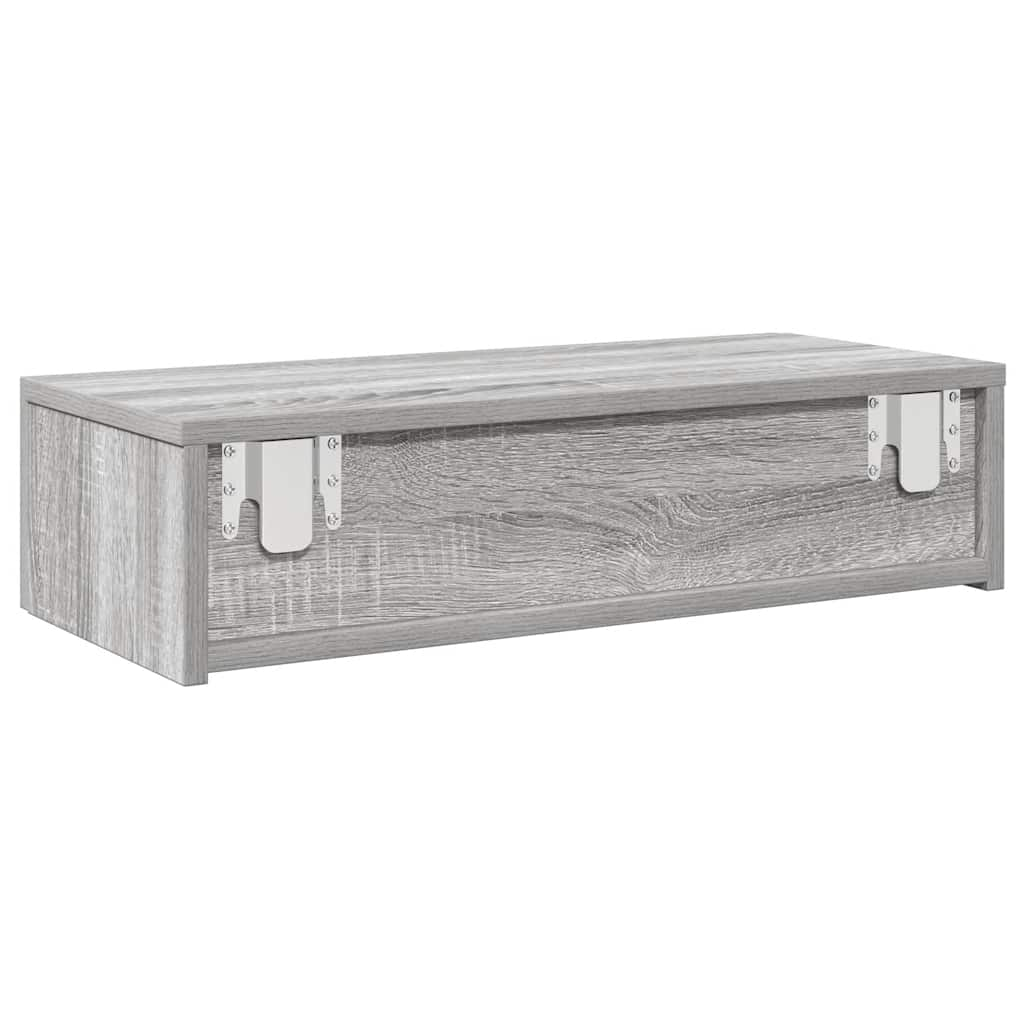 Wall Shelf with Drawers Grey Sonoma 60x26.5x15 cm Engineered Wood